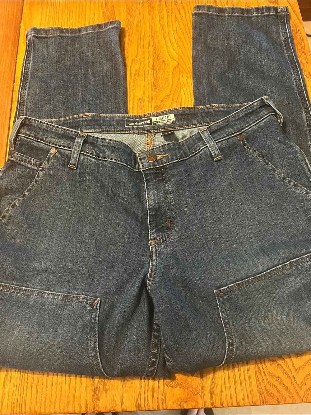 Carhartt womens Relaxed Fit Blue Work Jean 12 short